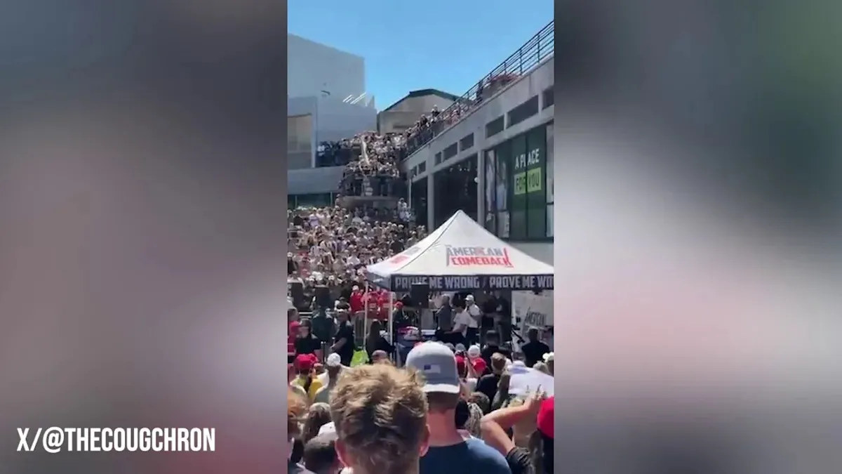 Videos show moments before and after Charlie Kirk shooting