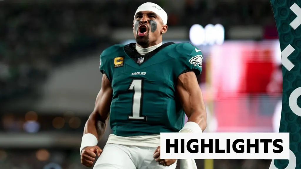 Hurts scores two touchdowns as Eagles start season with win