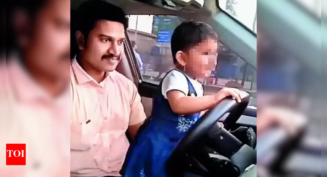 Navi Mumbai: Police official films reel in car with child at steering wheel; case registered